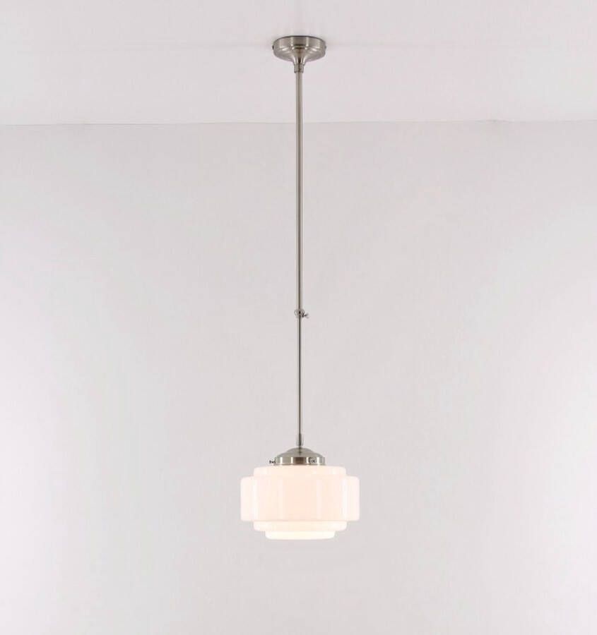 Highlight ArtDeco hanglamp opaalglas ⌀ 30 schoollamp jaren 20 jaren 30