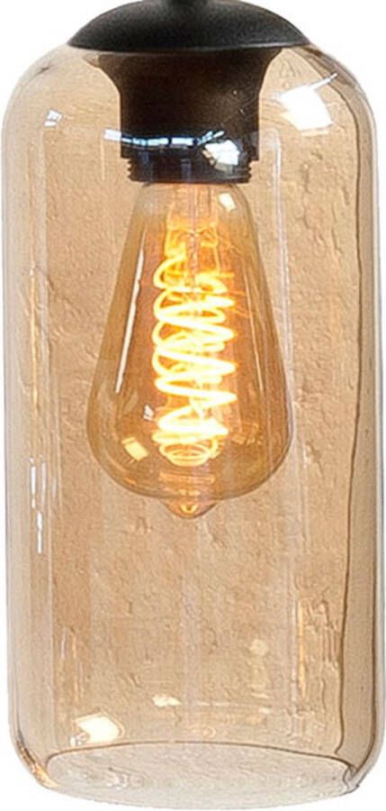 Highlight Fantasy Bell Glas hanglamp E27 11 5 x 11 5 x 24cm Amber