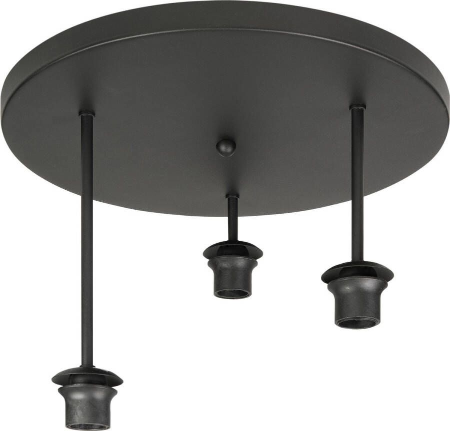 Highlight Fantasy Plafondlamp 3 lichts zwart +glas smoke Apple Modern - 2 jaar garantie