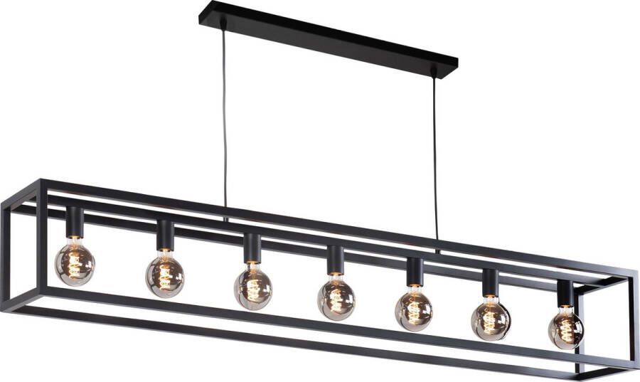 Highlight Hanglamp Fragola 7 lichts L170 cm B25 cm – zwart