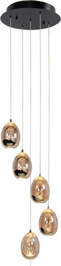 Highlight Hanglamp Golden Egg – Incl. Geïntegreerde LED – Lengte: 30 cm – Zwart
