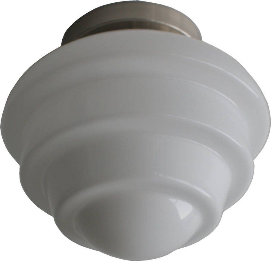 Highlight plafondlamp staal met een glas