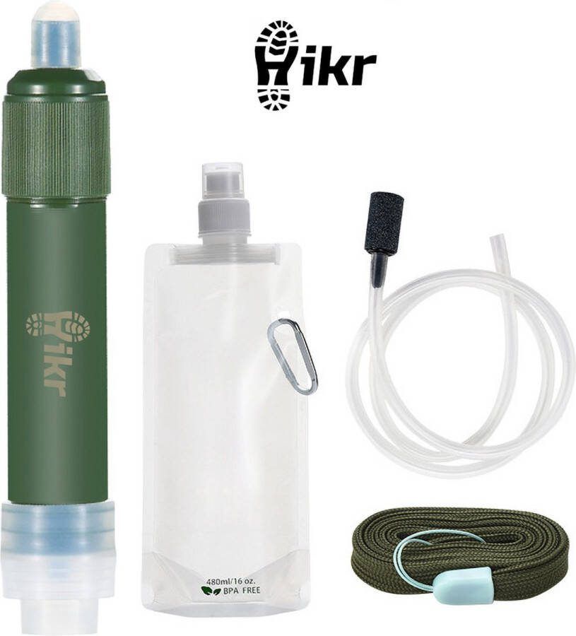 Hikr Waterfilter Survival Zuiver & schoon drinkwater Lichtgewicht Water Filter Outdoor Hiking & Wandelen