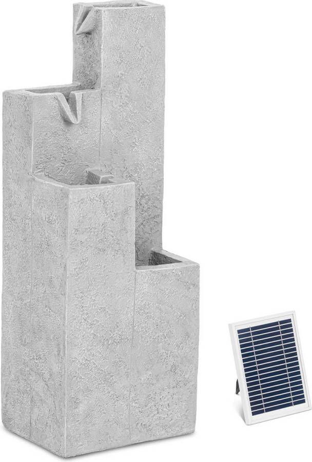 Hillvert Tuinfontein op zonne-energie 4 kolommen LED verlichting