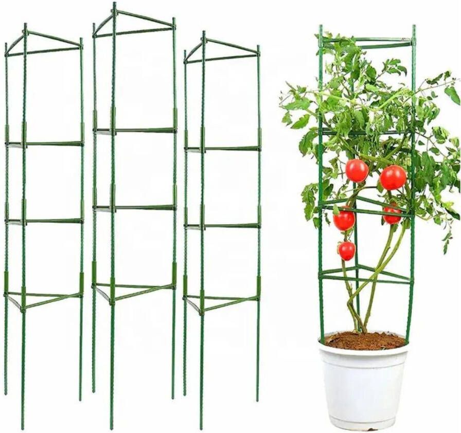 Hilvard Plantensteun 3 stuks Klimplantenrek Tomatenspiraal Bindmaterialen Plantenstok Kamerplant Buitenplant Lente 120 cm