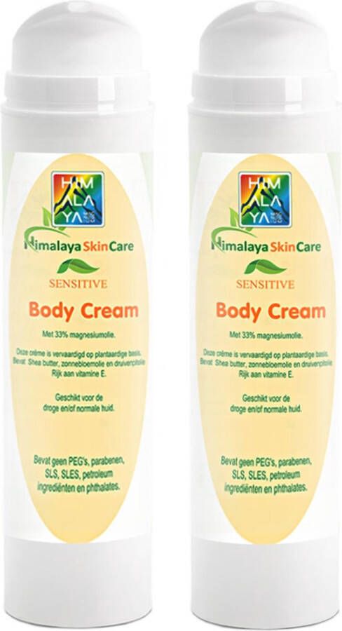 Himalaya Magnesium Body Cream SkinCare Sensitive Set van 2x 150 ml van | in Airless pompfles