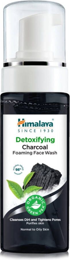 Himalaya Detoxifying Charcoal Foaming Face Wash 150 ml Organische Detox Gezichtsreiniger Schuim met Actieve Houtskool en Groen Thee