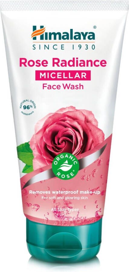 Himalaya Rose Radiance Micellar Face Wash Verwijdert Effectief Waterproof Make Up 150ml