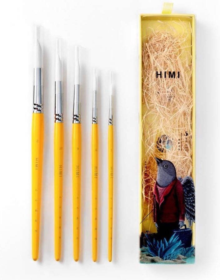 Himi Aquarel en Gouache penselen Set van 5 Geel
