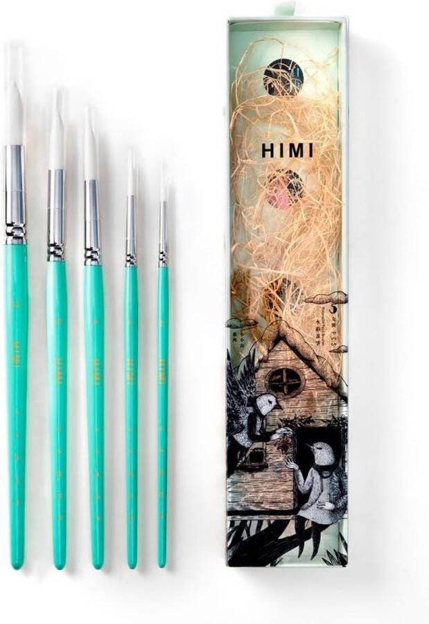 Himi Aquarel en Gouache penselen Set van 5 Groen
