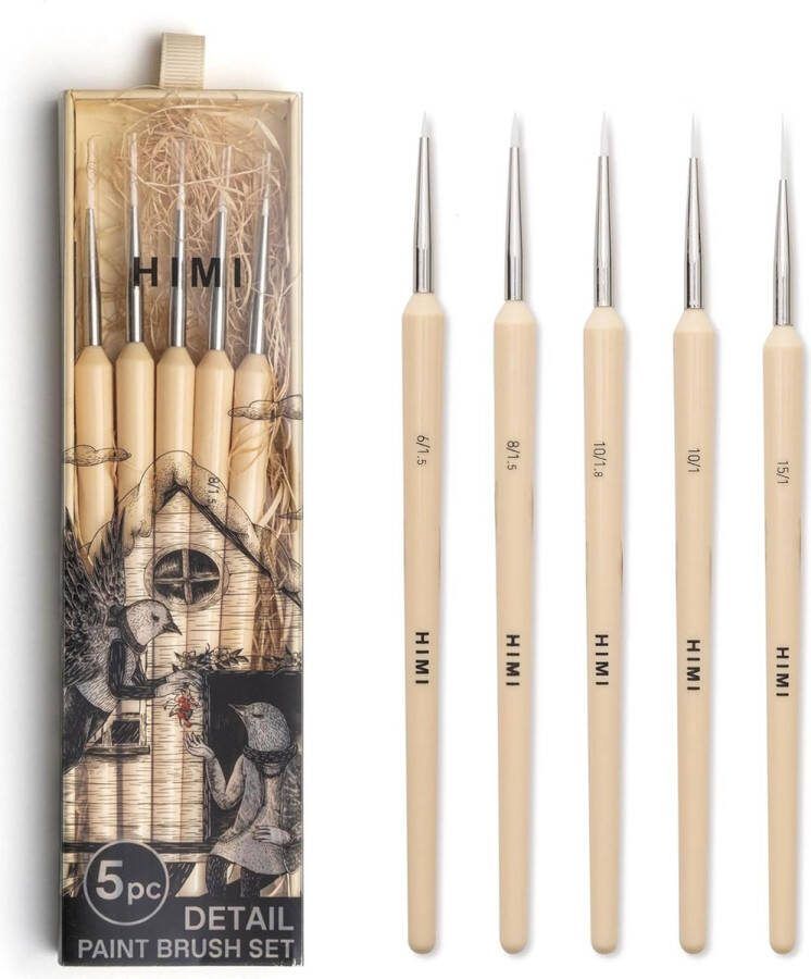 Himi Gouache detail penselen – Set van 5