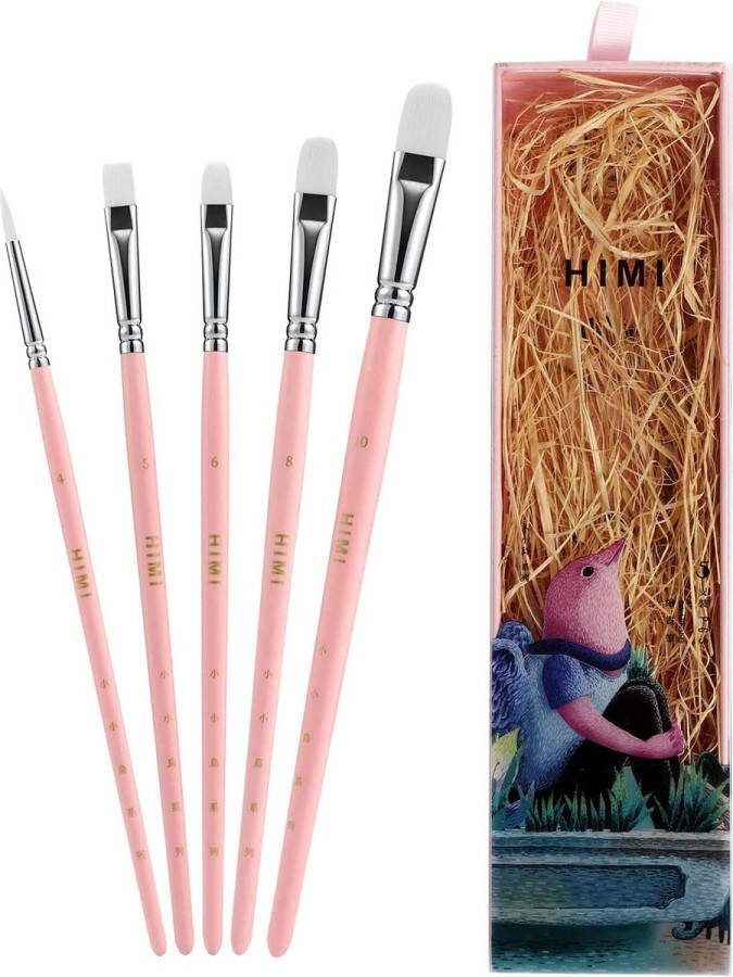 Himi MIYA Gouache penselenset Set van 5 Little Bird Roze