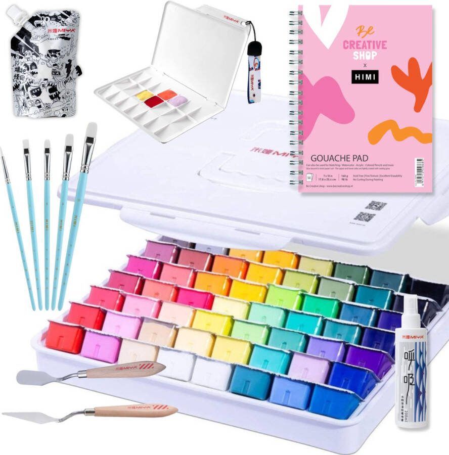 Himi MIYA Gouache STARTERSET set van 56 kleuren 30ml set van 7