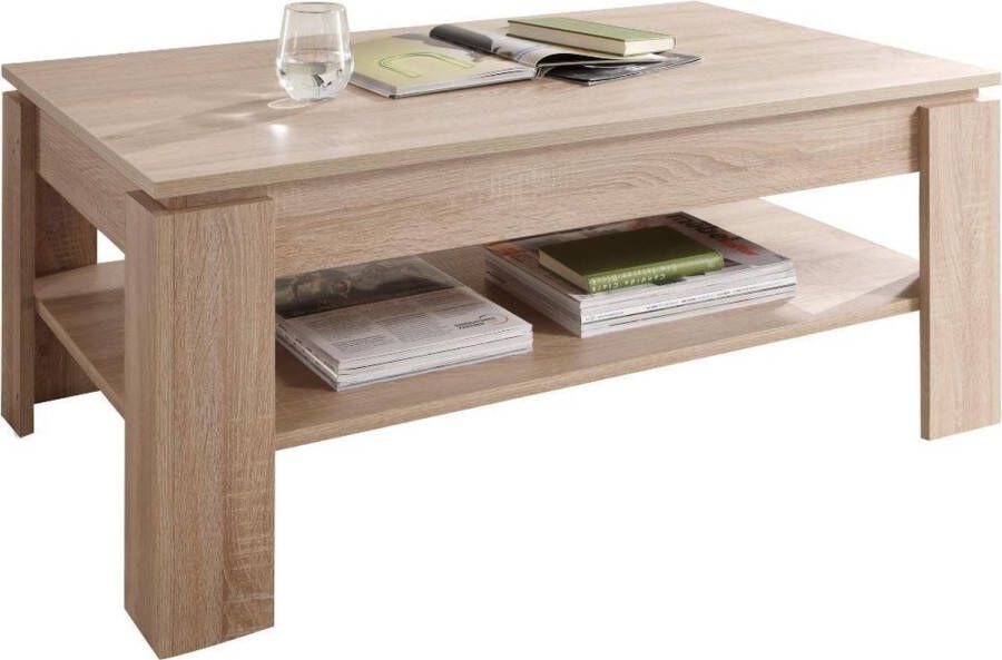 Hioshop Aboma salontafel met 1 plank licht eiken decor.