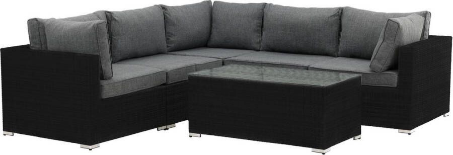 Hioshop Amazon loungeset 2 delen grijs zwart.