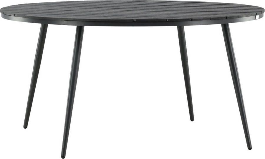 Hioshop Break Eettafel Tuin Ø150cm Zwart.