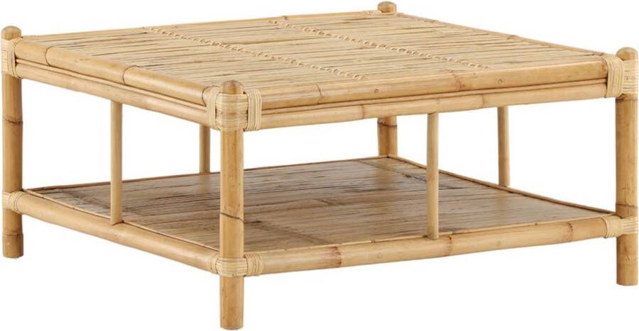 Nohr Loungetafel Zev Bamboe en Rotan 90 x 90cm Naturel