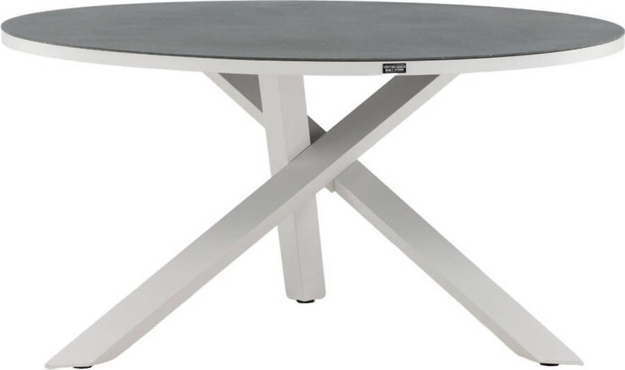 Hioshop Copacabana Eettafel Tuin Ø140cm Witgrijs.