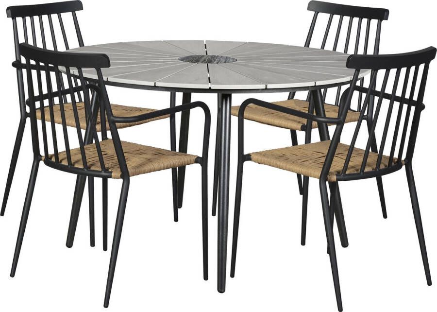 Hioshop Dance Tuintafel En 4 Stoelen.