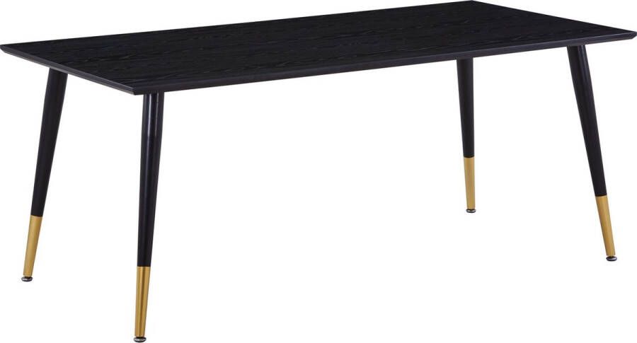 Hioshop Dipp eetkamertafel 90x180cm zwart.