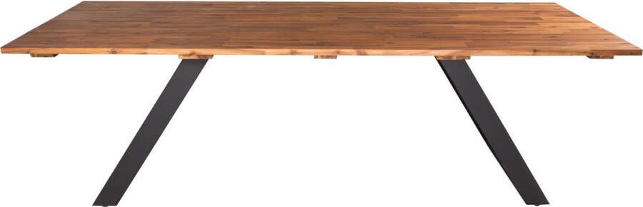 Hioshop Doory Eettafel Tuin Geolied Teak Look Zwart.