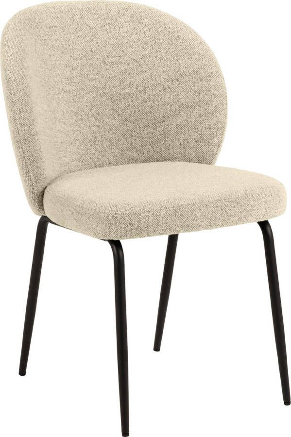 Hioshop Eetstoel Hojmark in crème boucle stof
