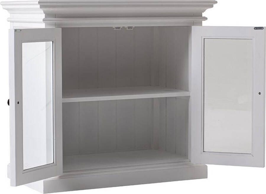 Hioshop Halifax dressoir met 2 glazen deuren wit.