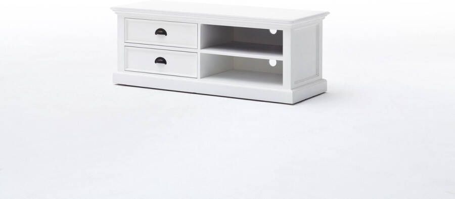 Hioshop Halifax tv-meubel met 2 lades en 1 plank in wit.