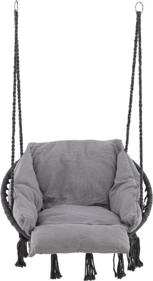 Hioshop Hamtic hangend tuinstoel incl. kussen grijs