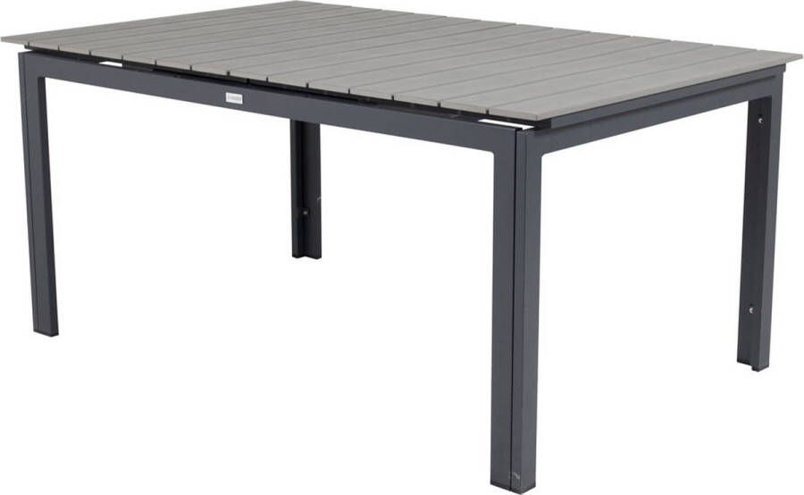 Hioshop Levels Eettafel Tuin Incl. Extra Blad 160 240 Cm Zwartgrijs.