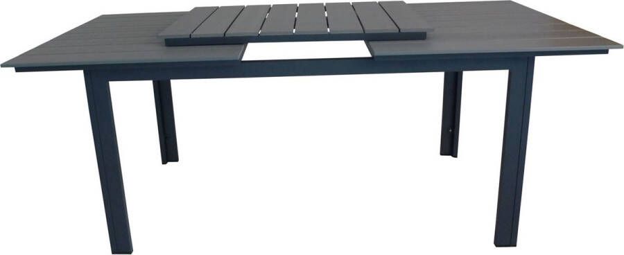 Hioshop Levels eettafel tuin incl. extra blad 224 326 cm zwartgrijs
