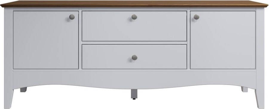 INTER-FURN Tv-meubel Lissabon Gedeeltelijk massief grenen metalen grepen bxhxd: 140x58x42 cm