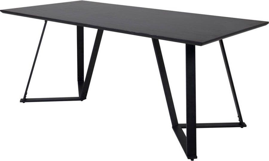 Hioshop Marina eetkamertafel 90x180cm zwart.