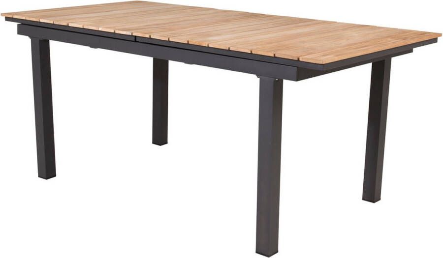 Hioshop Mexico Eettafel Tuin Incl. Extra Blad 180 240 Cm Zwart Natuur.