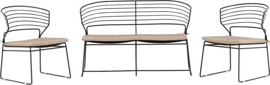 Nohr Loungeset Daman Met bank en 2 loungestoelen Zand