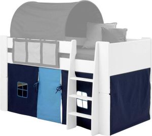 Hioshop Voorhangset blauw bij halfhoogslaper Molly Kids.