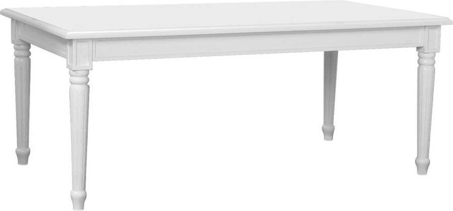 Hioshop Mozart eetkamertafel 100x180 280 cm incl. 2 verlengbladen antiek wit antiek gepatineerd.