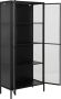 Hioshop Newbor vitrinekast H180 met 2 glazen deuren zwart. - Thumbnail 1