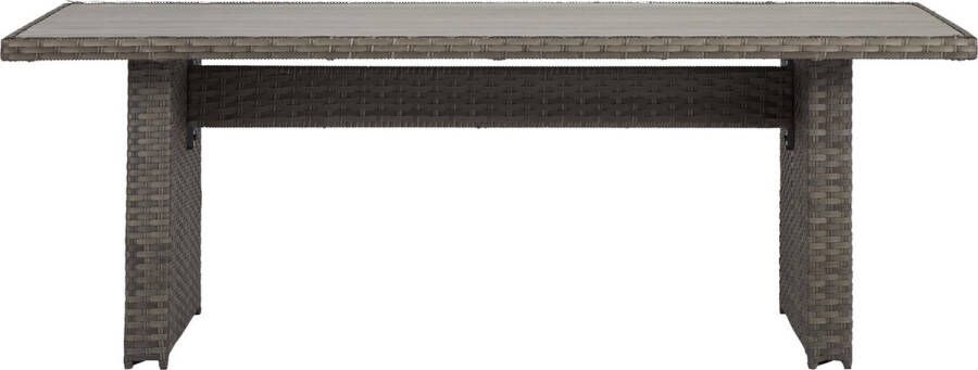 Hioshop Oris tuintafel 210 x 94 cm grijs en lichtgrijs.