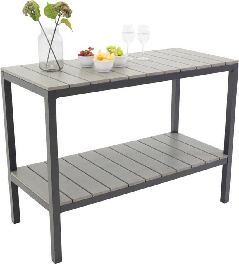 Hioshop Parma Bijzettafel Tuin Zwartgrijs.