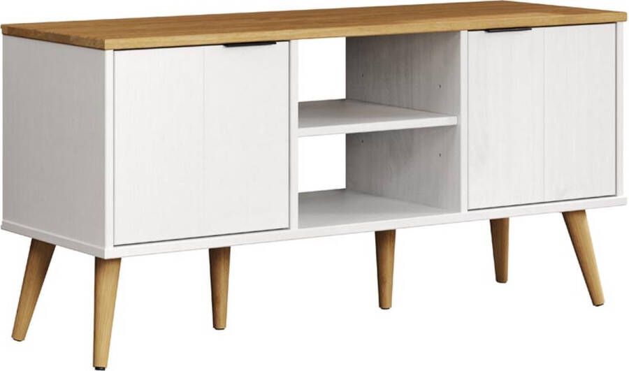 INTER-FURN Tv-meubel Paterno Gewaxt grenen bxhxd: ca. 114 x 57 x 39 cm wit honing kleur (1 stuk)