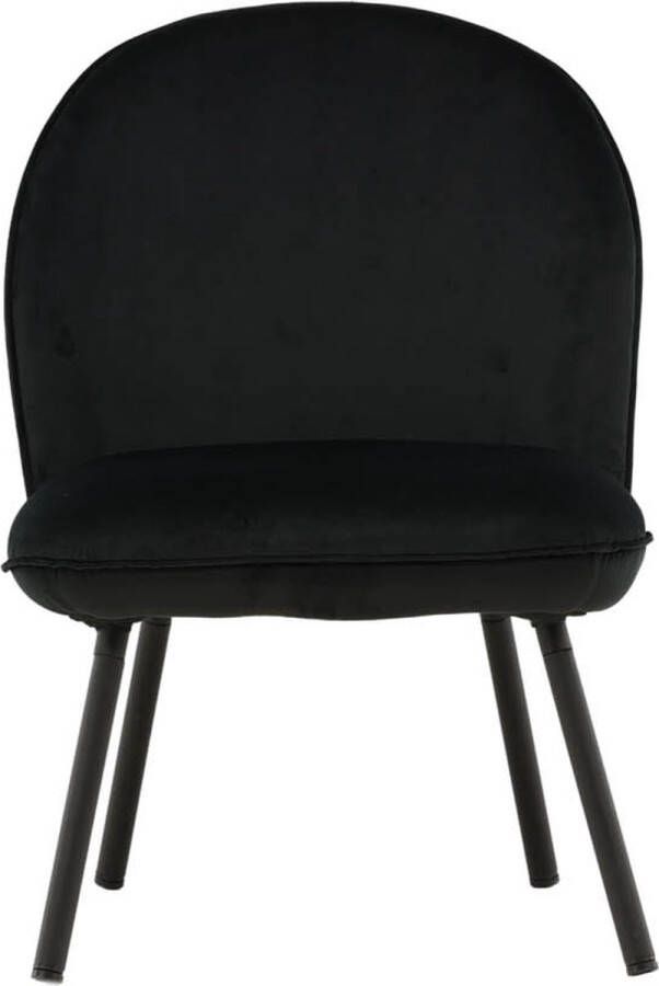Hioshop Polar fauteuil velours zwart.