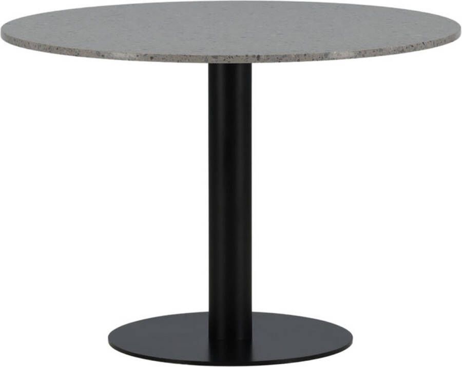 Hioshop Razzia eetkamertafel Ø106cm terazzo grijsbruin.