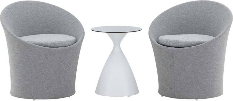 Hioshop Spoga loungemeubel setjes 3 delen wit grijs