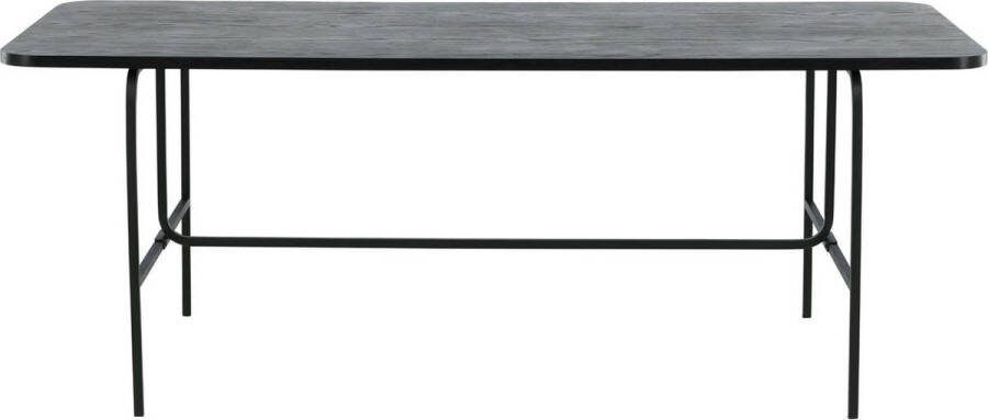 Hioshop Uno eetkamertafel 90x200cm zwart.