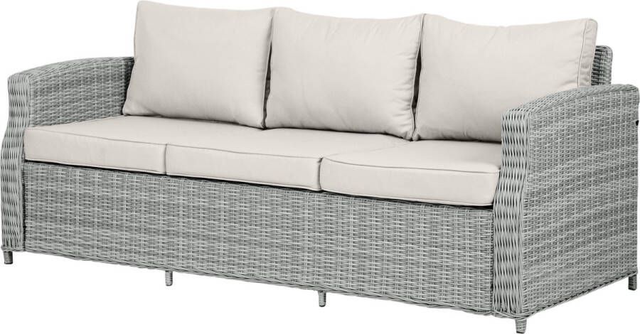 Hioshop Vinga tuinbank 3 pers. incl. kussens zandkleurig.