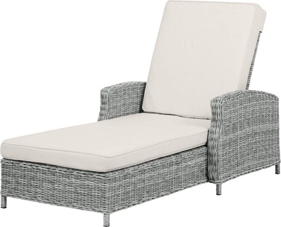 Hioshop Vinga tuinstoel met kussens en pomp zandkleurig.
