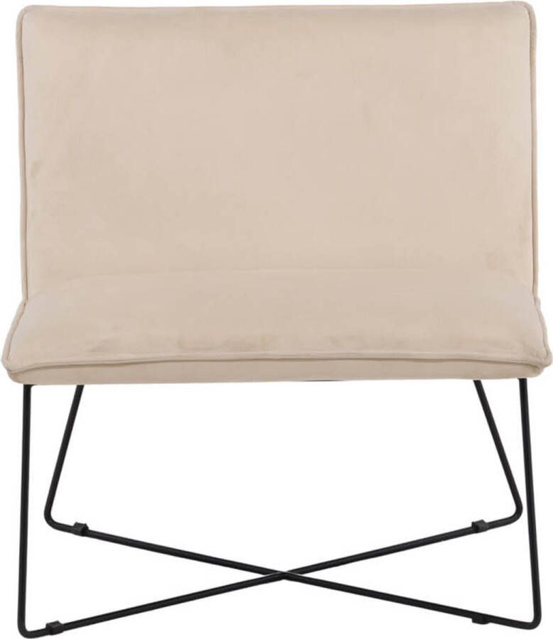 Hioshop X-lounge fauteuil velours offwhite.