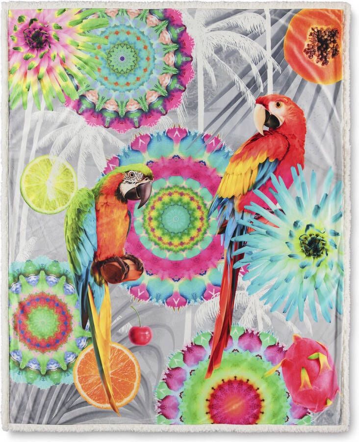 Hip Leuke Plaid Kjenta Multi 130x160 cm Teddy Stof Omkeerbaar Multifunctioneel