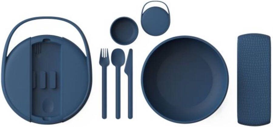 Hip OBP Clutch Lunchbox met Bestekset Blauw